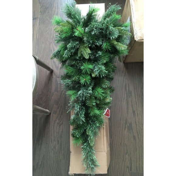 3 ft Jumbo Large Outdoor Faux Pine Teardrop Christmas Swag Artificial Winter - Picture 1 of 7